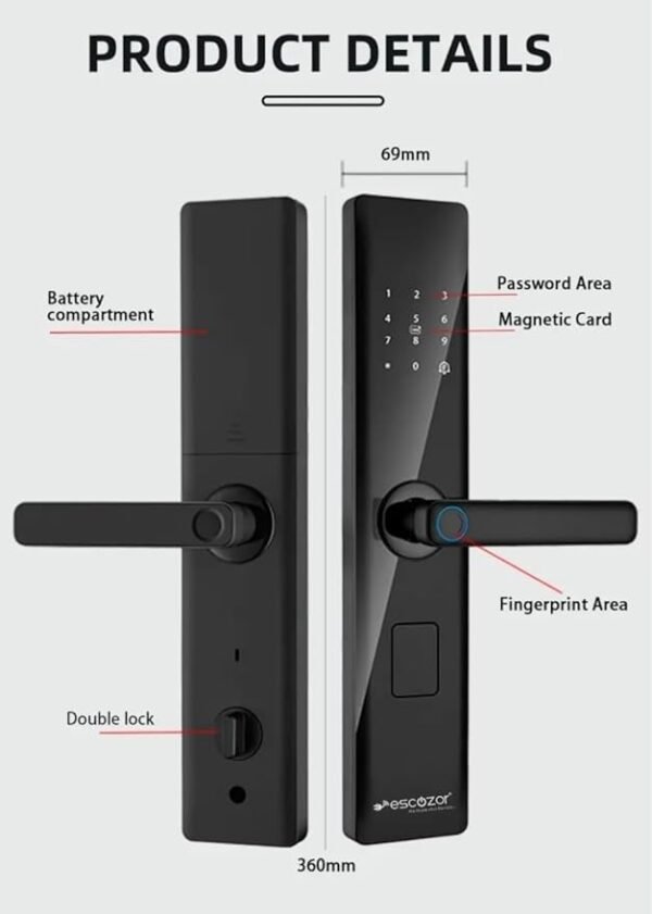 H201 (Black) Smart Digital Door Lock (Without App)