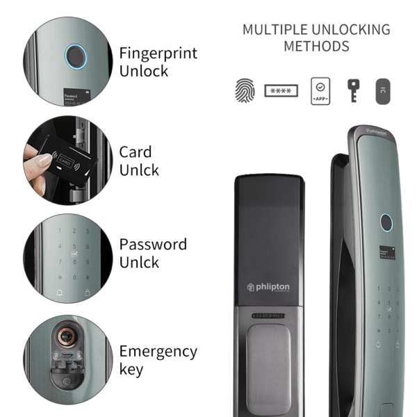 Series 3 WiFi Smart Biometric Door Lock With App Support + Finger print + RFid + passcode + mechanical key + OTP