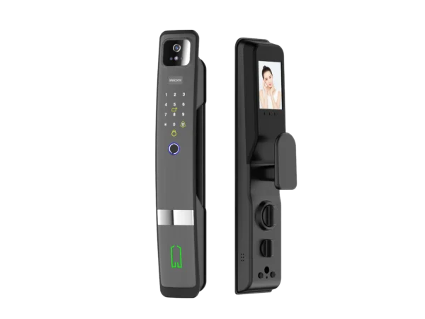 Series 5 WiFi-LE Smart Face Recognition Door Lock With Camera And screen with Active Doorbell Feature 2way Talk + Any Time Mobile App Unlock + Finger print + RFid + passcode + mechanical key + OTP + Direct Scene Intigration with limited TUYA VDP & Doorbells + 3rd Party VDP Integration (Optional)
