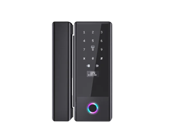WiFi Series G1 Smart Biometric Glass Door Lock With App Support + Passcode + Fingerprint + Machanical key (With Wireless Remote)
